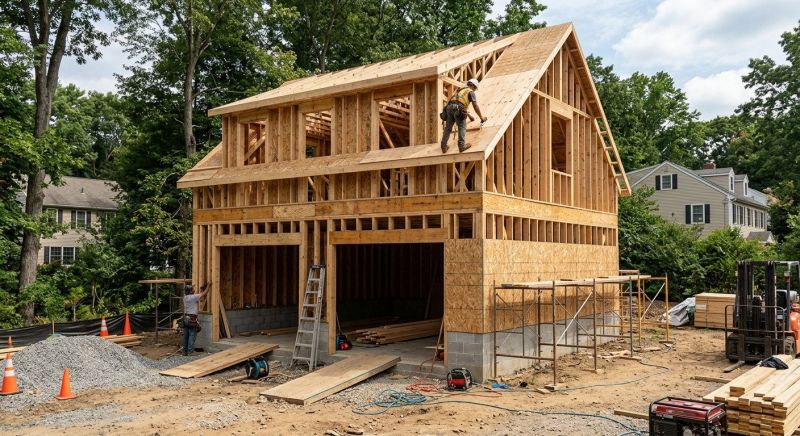 Two Story Garage Construction in Summerville, SC
