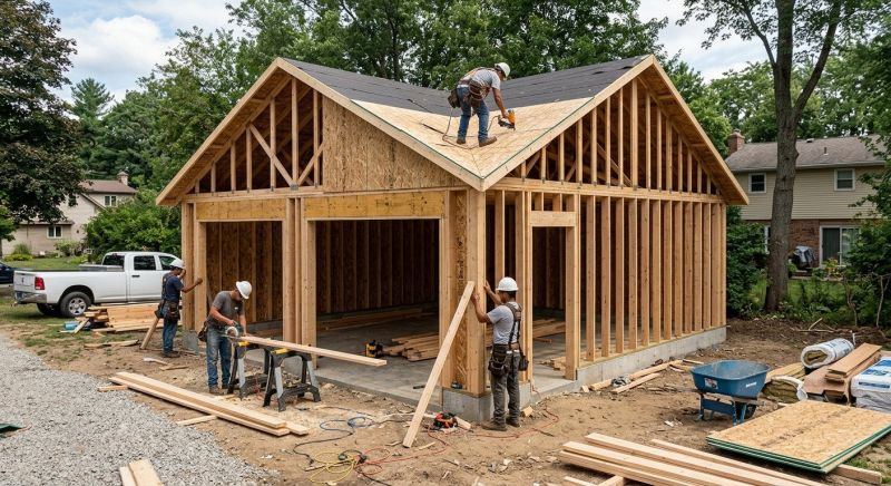 Detached Garage Construction in Cypress, TX